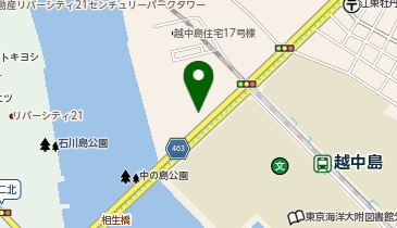 H1-96.越中島公園 (ドコモ・バイクシェア)の地図画像