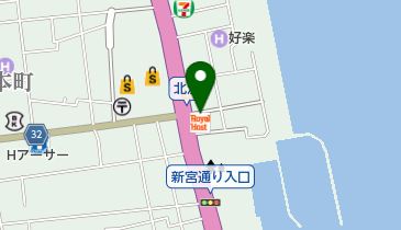 45.ロイヤルホスト 別府北浜店 (おおいたサイクルシェア)の地図画像