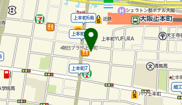 モスバーガー上六店の地図画像