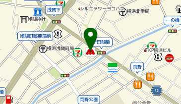 モスバーガー横浜浅間町店の地図画像