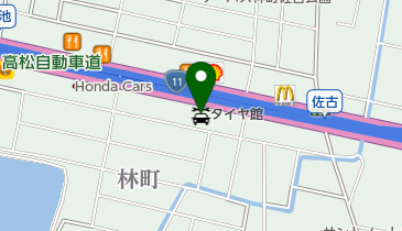 タイヤ館高松の地図画像