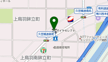 タイヤセレクト上鳥羽の地図画像