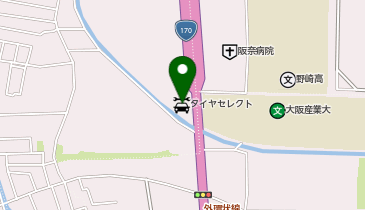 タイヤセレクト大東の地図画像