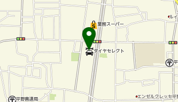 タイヤセレクト平野の地図画像