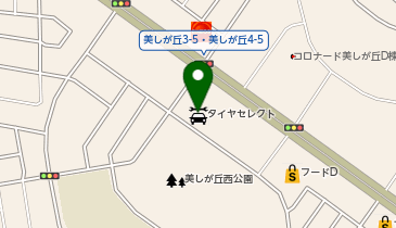 タイヤセレクト美しが丘の地図画像