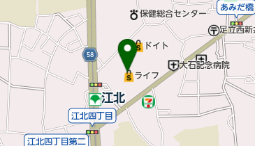 [EV]ライフ江北駅前店の地図画像