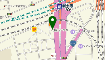 [EV]日産レンタカー新大阪新幹線駅前店の地図画像