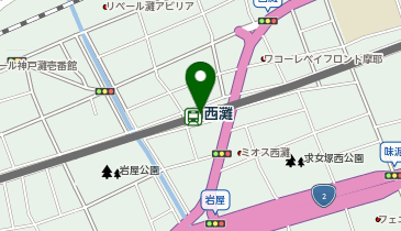 宅配ロッカーPUDO 阪神電鉄 西灘駅の地図画像