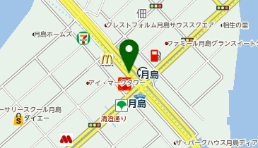 宅配ロッカーPUDO 東京メトロ有楽町線 月島駅の地図画像