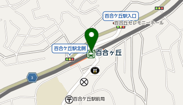 宅配ロッカーPUDO 小田急電鉄 百合ヶ丘駅の地図画像