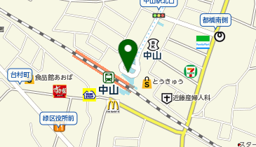 宅配ロッカーPUDO 横浜市営地下鉄 中山駅の地図画像
