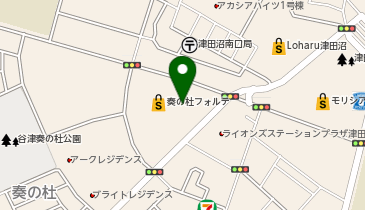 宅配ロッカーPUDO ベルク フォルテ津田沼店の地図画像