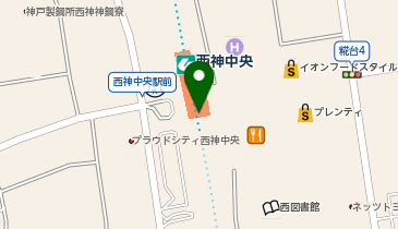 宅配ロッカーPUDO 神戸市営地下鉄 西神中央駅の地図画像