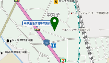 宅配ロッカーPUDO ヤマト運輸 中原中丸子センターの地図画像