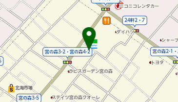 宅配ロッカーPUDO サツドラ 宮の森3条店の地図画像