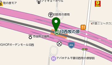 宅配ロッカーPUDO 北総鉄道 印西牧の原駅の地図画像