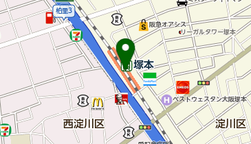 宅配ロッカーPUDO JR西日本 塚本駅の地図画像
