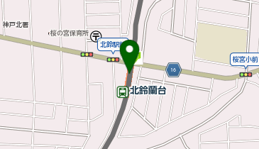 宅配ロッカーPUDO 神戸電鉄 北鈴蘭台駅の地図画像