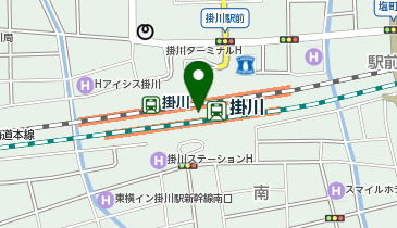 宅配ロッカーPUDO JR東海 掛川駅の地図画像
