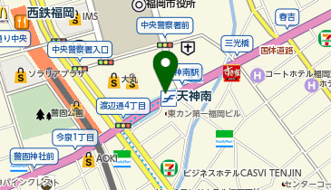 宅配ロッカーPUDO 福岡市営地下鉄 天神南駅の地図画像