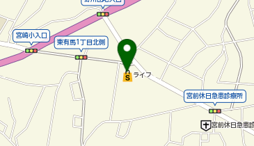 宅配ロッカーPUDO ライフ 東有馬店の地図画像