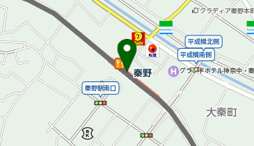 宅配ロッカーPUDO 小田急電鉄 秦野駅の地図画像