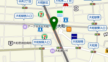 宅配ロッカーPUDO 小田急電鉄 大和駅の地図画像