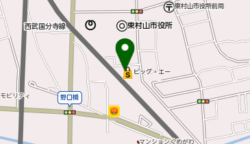 宅配ロッカーPUDO Big-A 東村山本町店の地図画像