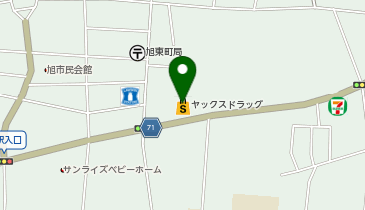 宅配ロッカーPUDO ヤックスドラッグ 旭中央店の地図画像