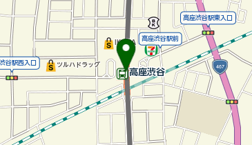 宅配ロッカーPUDO 小田急電鉄 高座渋谷駅の地図画像