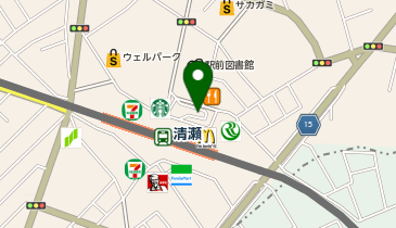 宅配ロッカーPUDO 清瀬市 清瀬駅北口地下駐輪場の地図画像