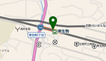 宅配ロッカーPUDO 近畿日本鉄道 東生駒駅の地図画像