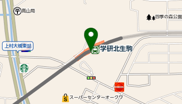 宅配ロッカーPUDO 近畿日本鉄道 学研北生駒駅の地図画像