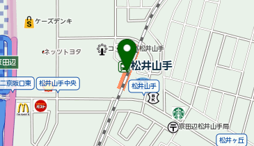 宅配ロッカーPUDO JR西日本 松井山手駅の地図画像