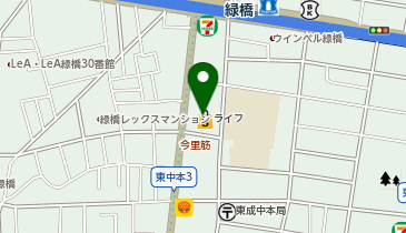 宅配ロッカーPUDO ライフ 緑橋店の地図画像
