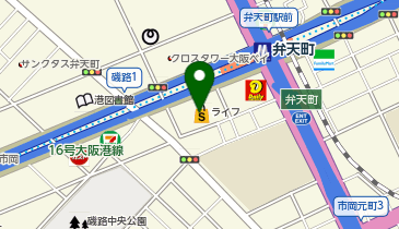 宅配ロッカーPUDO ライフ 弁天町店の地図画像