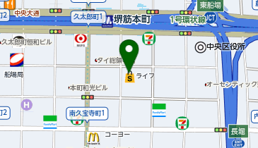 宅配ロッカーPUDO ライフ 堺筋本町店の地図画像