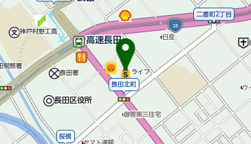 宅配ロッカーPUDO ライフ 長田店の地図画像