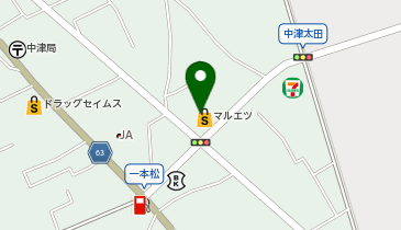 宅配ロッカーPUDO マルエツ 中津店の地図画像