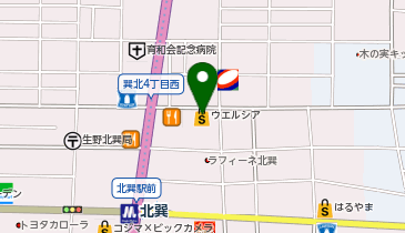 宅配ロッカーPUDO ウエルシア 生野巽北店の地図画像