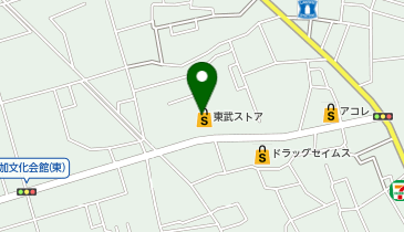 宅配ロッカーPUDO 東武ストア 草加中根店の地図画像