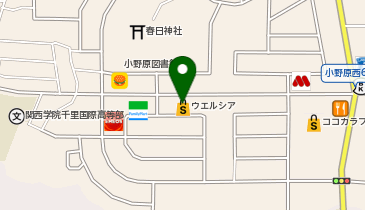 宅配ロッカーPUDO ウエルシア 箕面小野原西店の地図画像