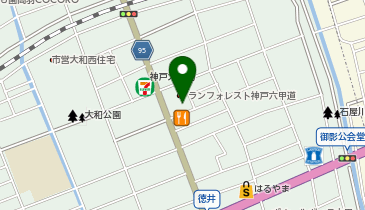 宅配ロッカーPUDO ウエルシア 神戸中郷店の地図画像