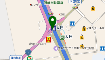 宅配ロッカーPUDO Osaka Metro谷町線 大日駅 改札出て右手の地図画像