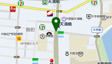 宅配ロッカーPUDO Osaka Metro谷町線 天満橋駅 南改札出口向かいの地図画像