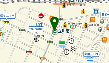宅配ロッカーPUDO 多摩都市モノレール 立川南駅の地図画像