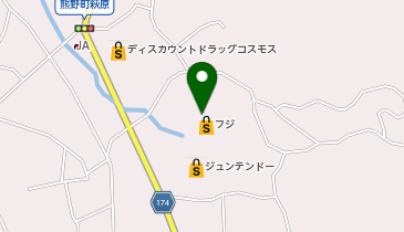 宅配ロッカーPUDO フジ フジ熊野店の地図画像