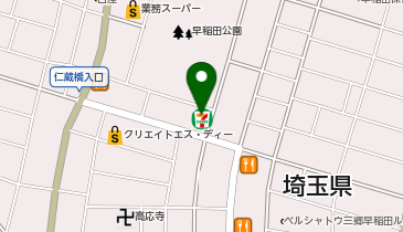 宅配ロッカーPUDO セブン-イレブン 三郷早稲田4丁目店の地図画像