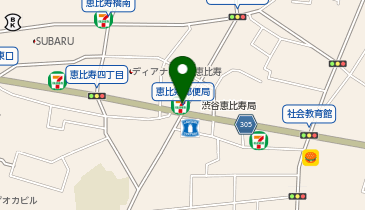 宅配ロッカーPUDO セブン-イレブン 渋谷恵比寿1丁目東店の地図画像