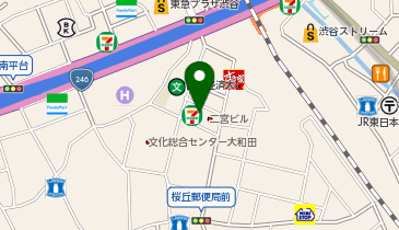 宅配ロッカーPUDO セブン-イレブン 渋谷桜丘店の地図画像
